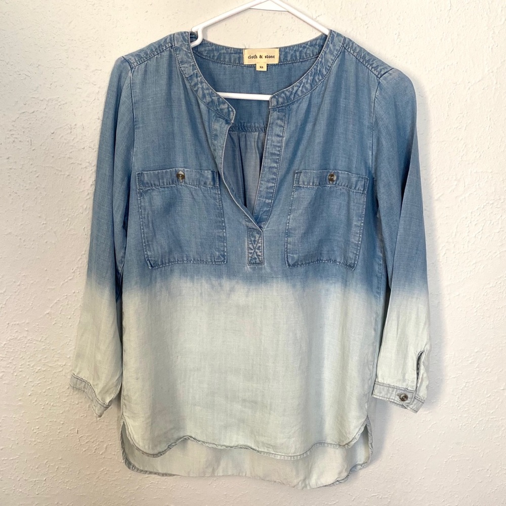 Anthropologie Cloth & Stone ombré chambray shirt